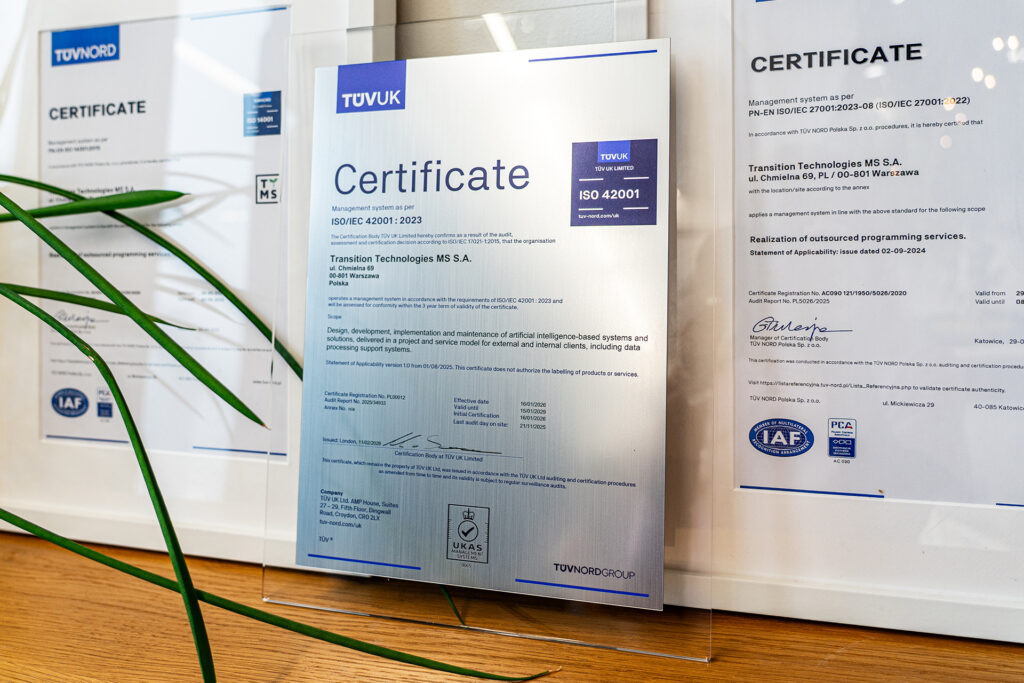 ISO 42001 AI certificate